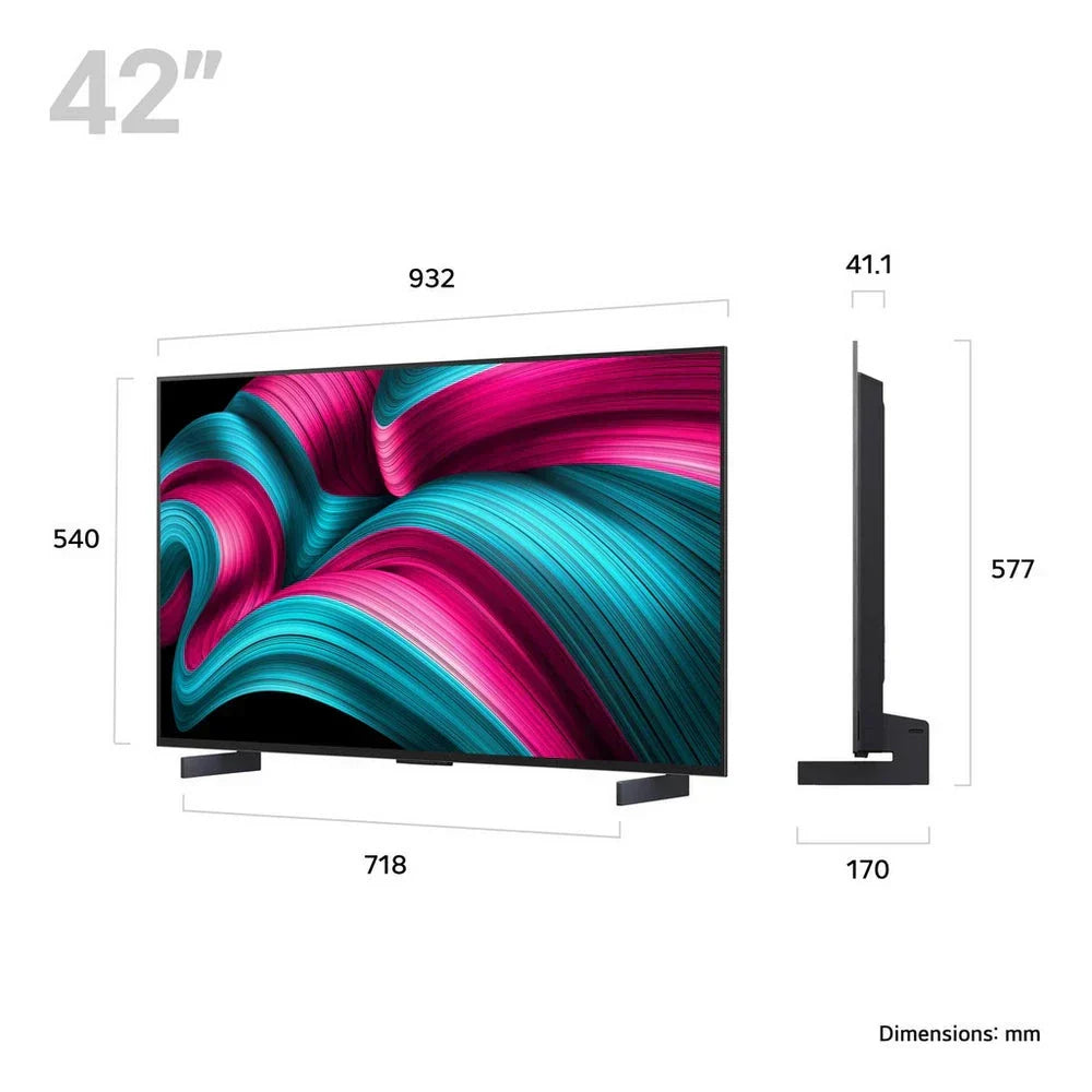 LG OLED42C55LA 42 Inch OLED evo AI C5 4K Ultra HD HDR Smart TV 2025