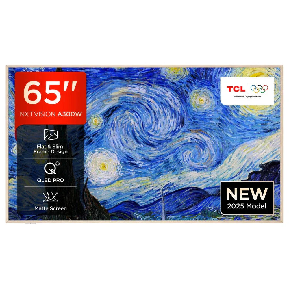 TCL 65A300W-UK 65 Inch NXTVISION A300W 4K Ultra HD QLED PRO HDR Google Frame TV 2025