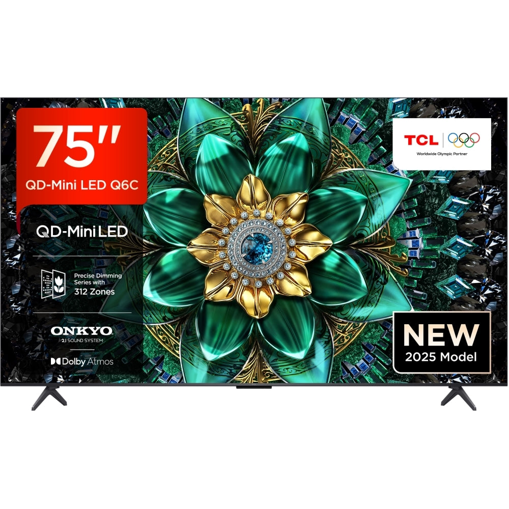 TCL 75Q6C-UK 75 Inch Q6C 4K Ultra HD HDR QD-Mini LED Smart Google TV 2025