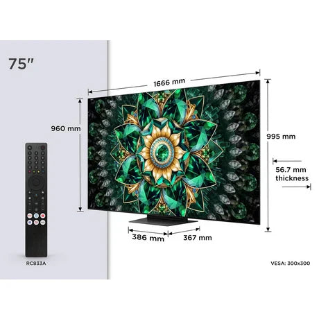 TCL 75Q7C-UK 75 Inch Q7C 4K Ultra HD HDR QD-Mini LED Smart Google TV 2025